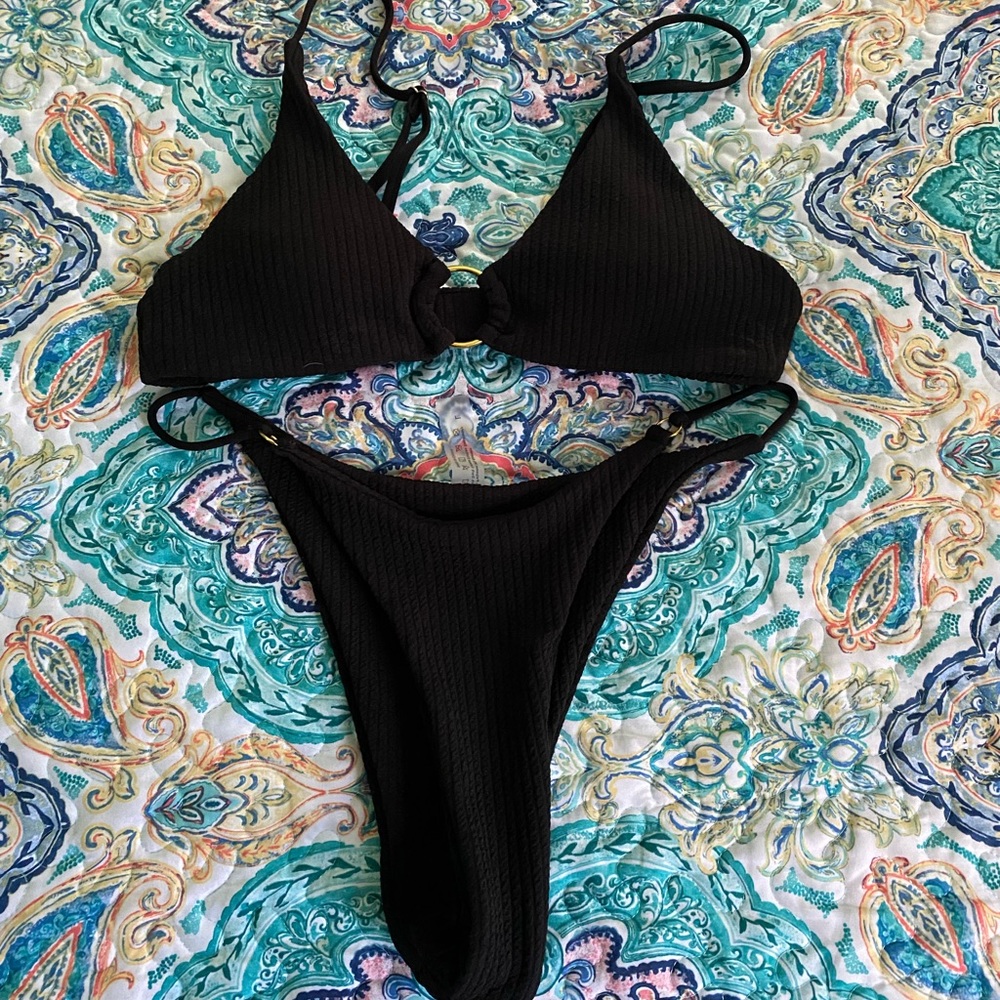 Black swimsuit!